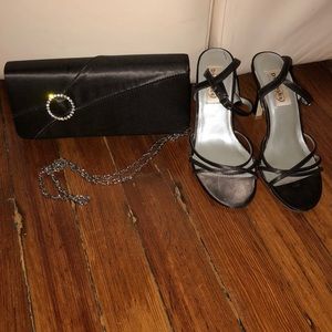 Brown Statin heels and clutch to match!
